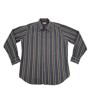 VTG Guess Shirt Men’s XL Multicolor Striped Long Sleeve Button Down Cotton Blend